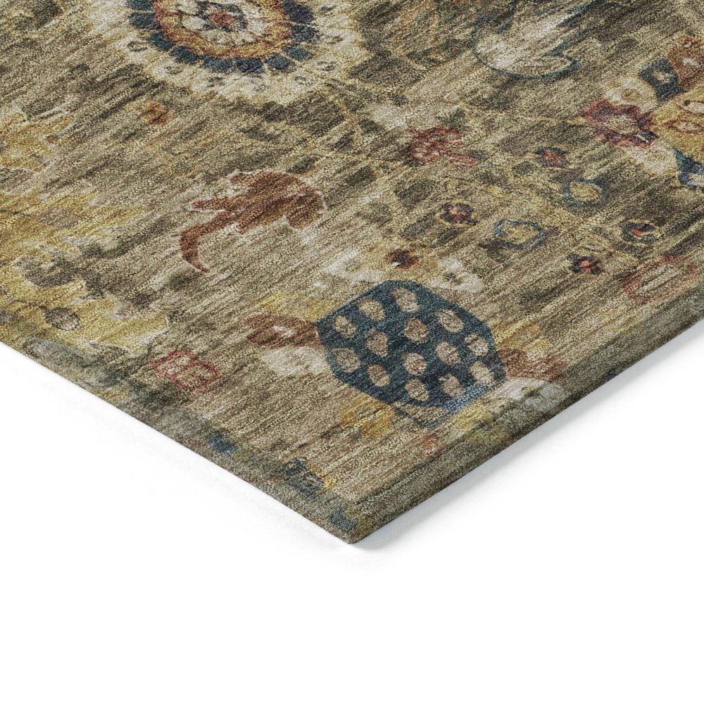 Machine Washable Indoor/Outdoor Chantille Brown 1'8" x 2'6" Rug. Picture 3