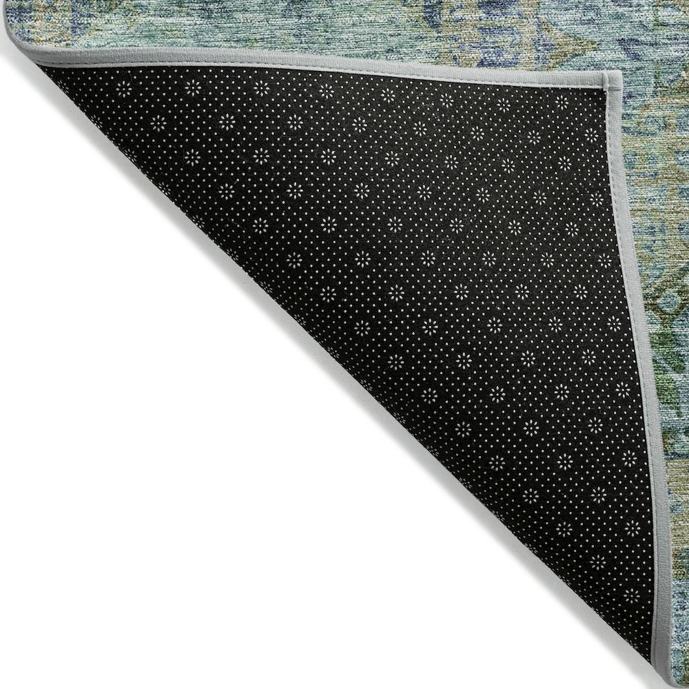 Machine Washable Indoor/Outdoor Chantille Green 1'8" x 2'6" Rug. Picture 2