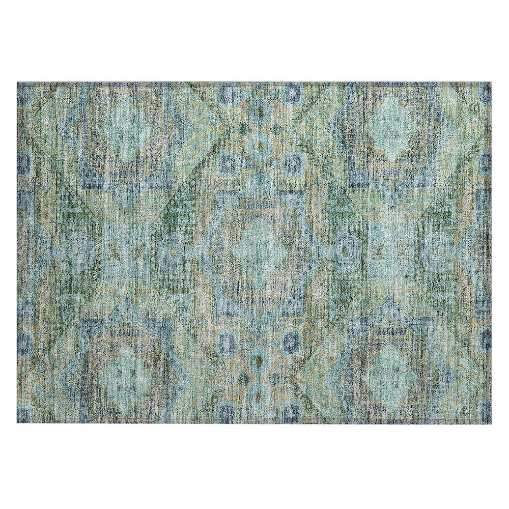 Machine Washable Indoor/Outdoor Chantille Green 1'8" x 2'6" Rug. Picture 1