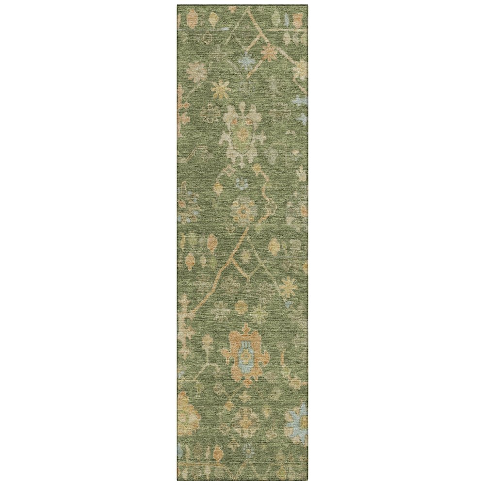 Machine Washable Indoor/Outdoor Chantille Fern 2'3" x 7'6" Runner Rug. Picture 1