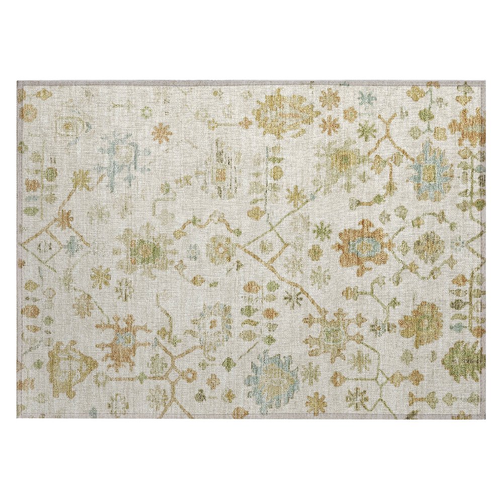 Machine Washable Indoor/Outdoor Chantille Ivory 1'8" x 2'6" Rug. Picture 1