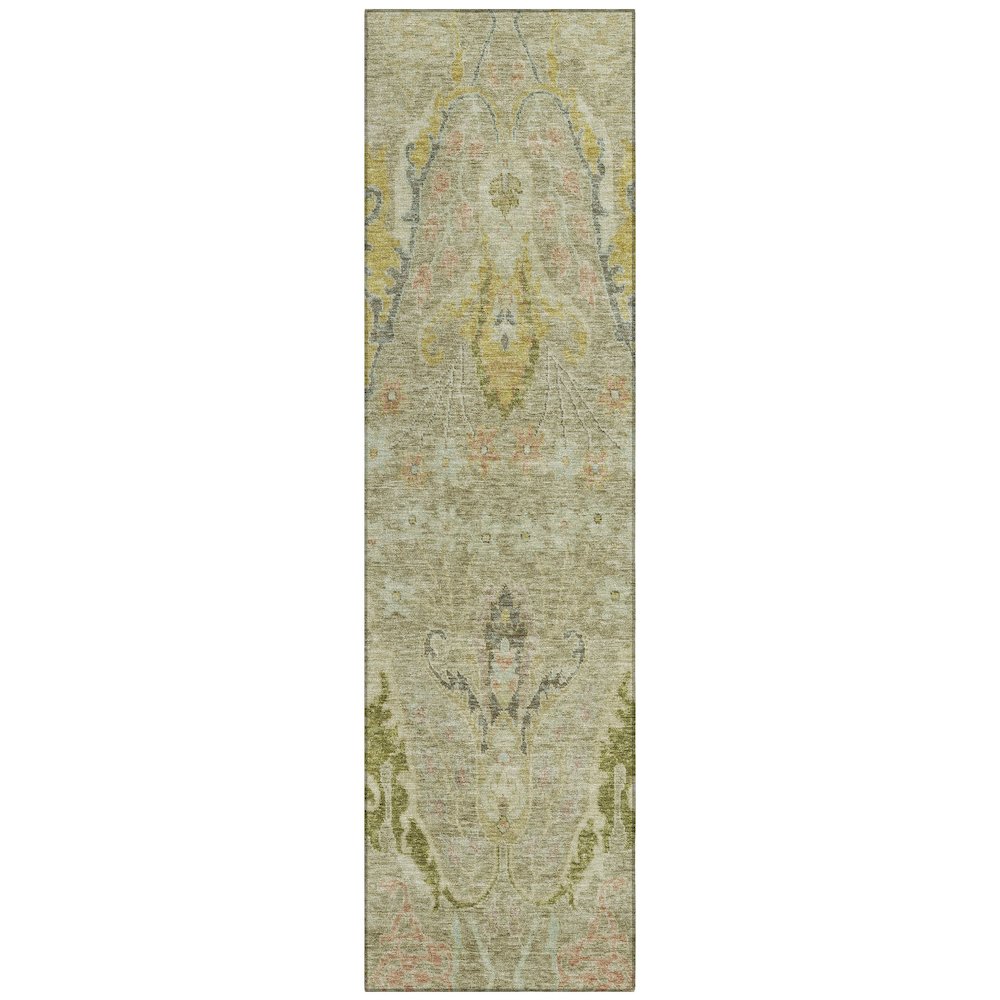 Machine Washable Indoor/Outdoor Chantille Khaki 2'3" x 7'6" Runner Rug. Picture 1