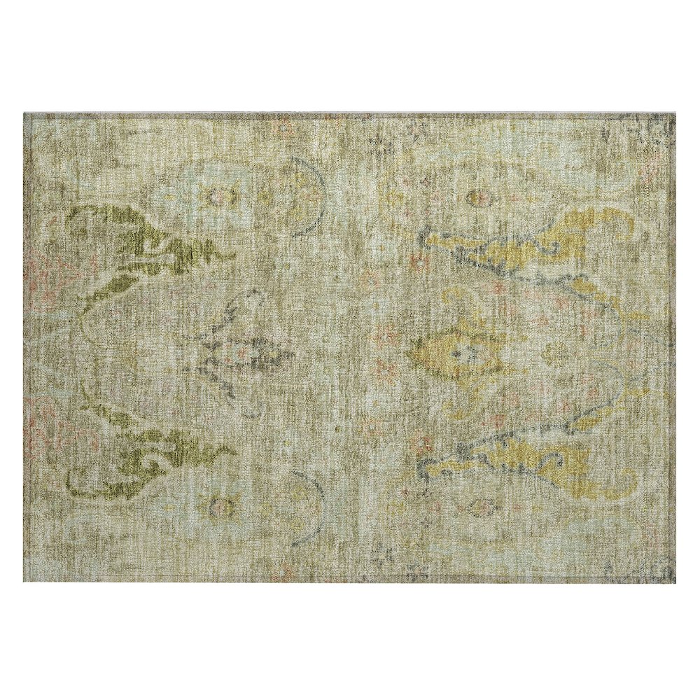 Machine Washable Indoor/Outdoor Chantille Khaki 1'8" x 2'6" Rug. Picture 1