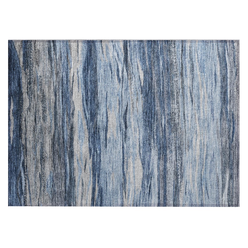 Machine Washable Indoor/Outdoor Chantille Blue 1'8" x 2'6" Rug. Picture 1