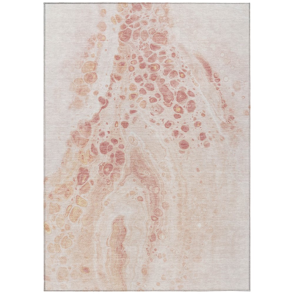Machine Washable Indoor/Outdoor Chantille Salmon 2'6" x 3'10" Rug. Picture 1