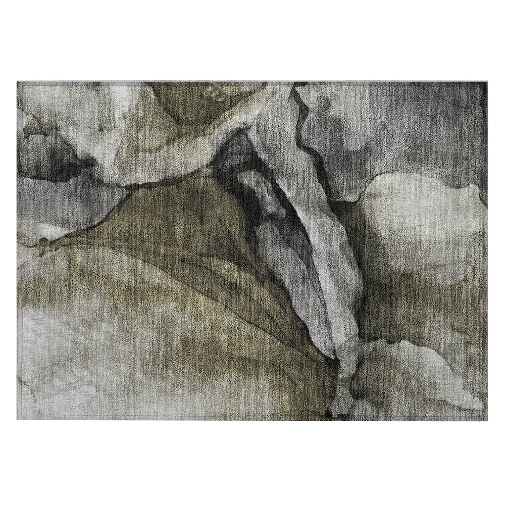 Machine Washable Indoor/Outdoor Chantille Gray 1'8" x 2'6" Rug. Picture 1