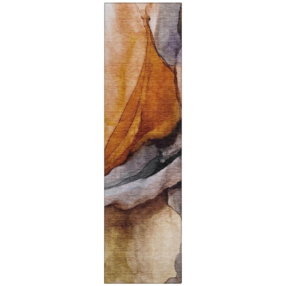 Machine Washable Indoor/Outdoor Chantille Paprika 2'3" x 7'6" Runner Rug. Picture 1