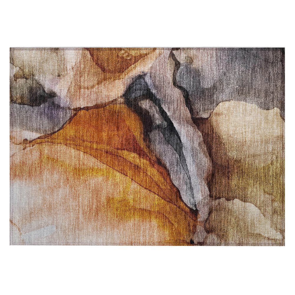 Machine Washable Indoor/Outdoor Chantille Paprika 1'8" x 2'6" Rug. Picture 1