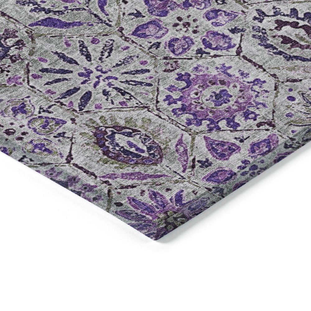 Machine Washable Indoor/Outdoor Chantille Purple 1'8" x 2'6" Rug. Picture 3