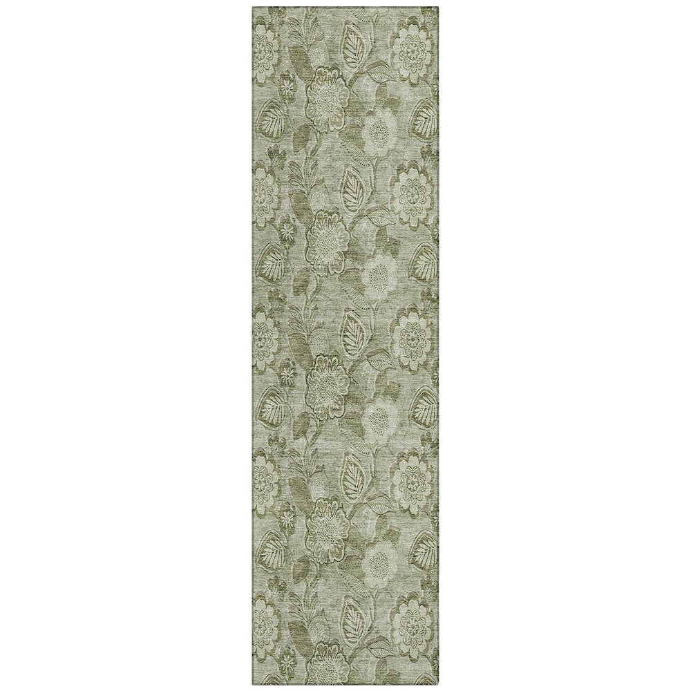 Machine Washable Indoor/Outdoor Chantille Aloe 2'3" x 7'6" Runner Rug. Picture 1