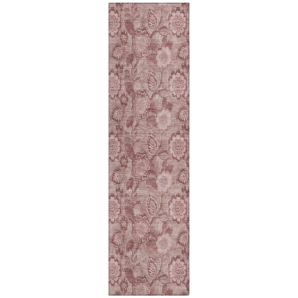 Machine Washable Indoor/Outdoor Chantille Blush 2'3" x 7'6" Runner Rug. Picture 1