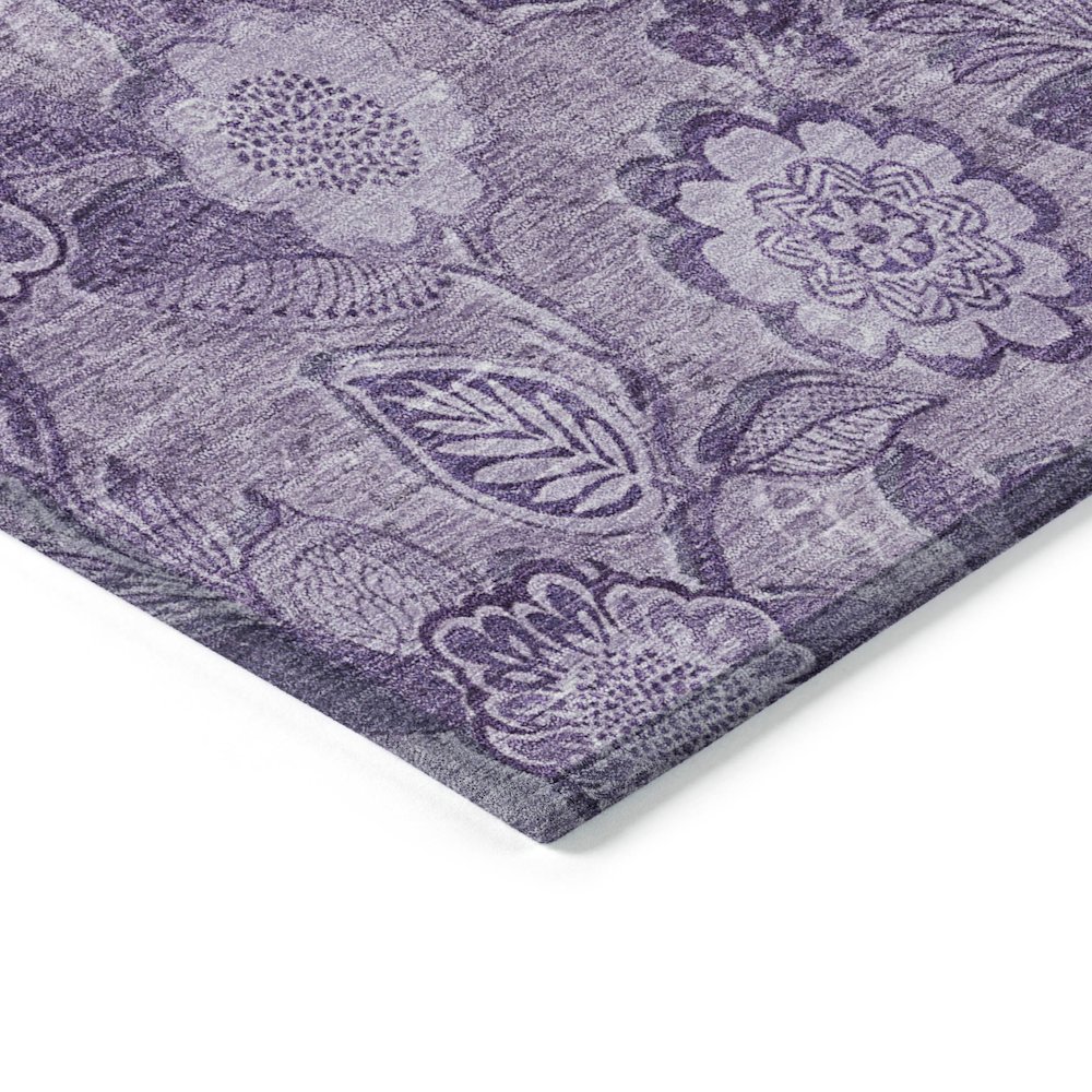 Machine Washable Indoor/Outdoor Chantille Plum 1'8" x 2'6" Rug. Picture 3
