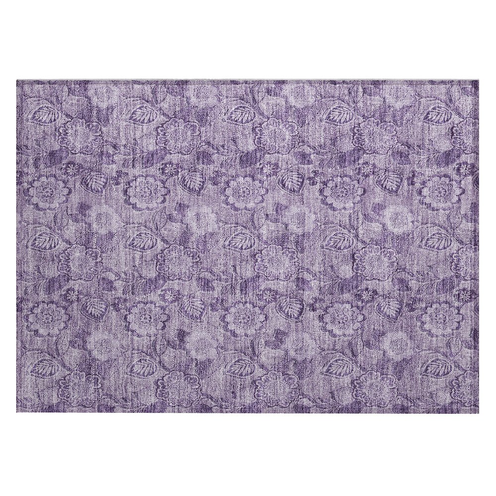 Machine Washable Indoor/Outdoor Chantille Plum 1'8" x 2'6" Rug. Picture 1