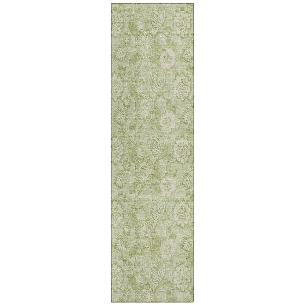 Machine Washable Indoor/Outdoor Chantille Sage 2'3" x 7'6" Runner Rug. Picture 1