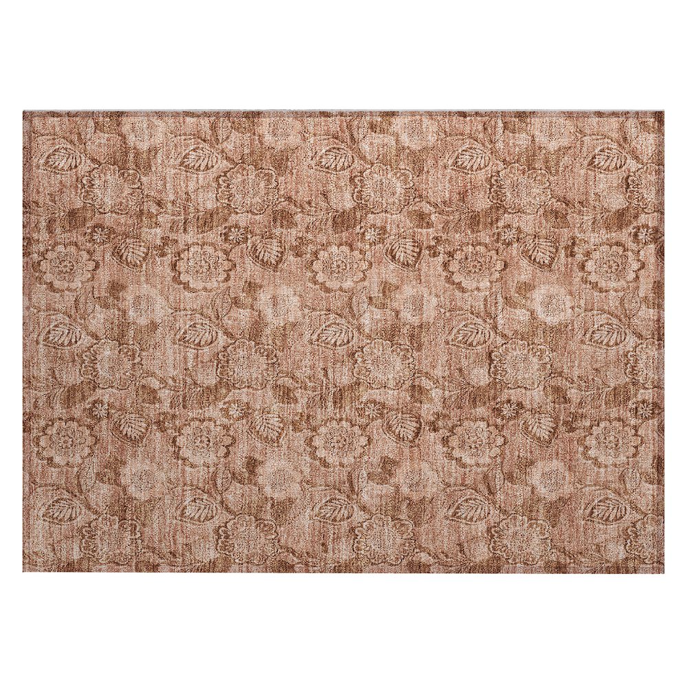 Machine Washable Indoor/Outdoor Chantille Terracotta 1'8" x 2'6" Rug. Picture 1