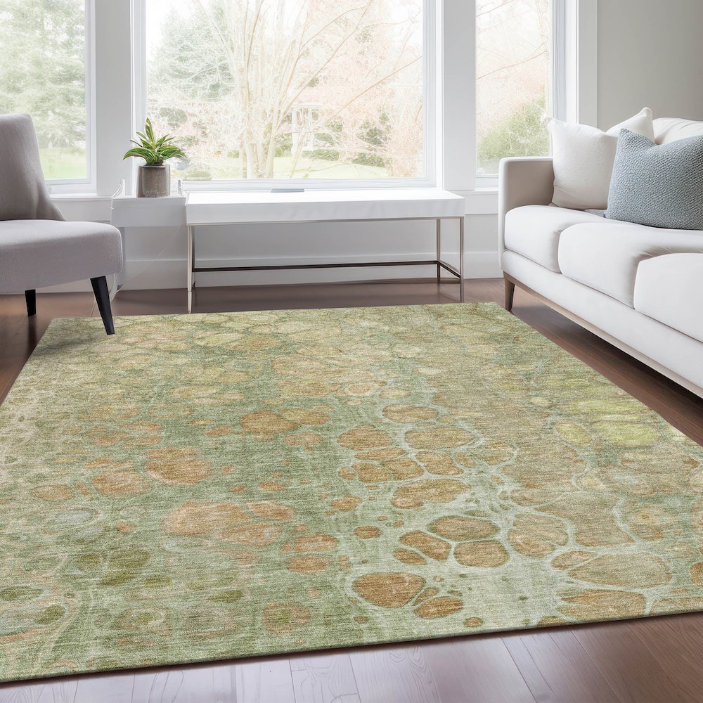Machine Washable Indoor/Outdoor Chantille Aloe 2'6" x 3'10" Rug. Picture 6