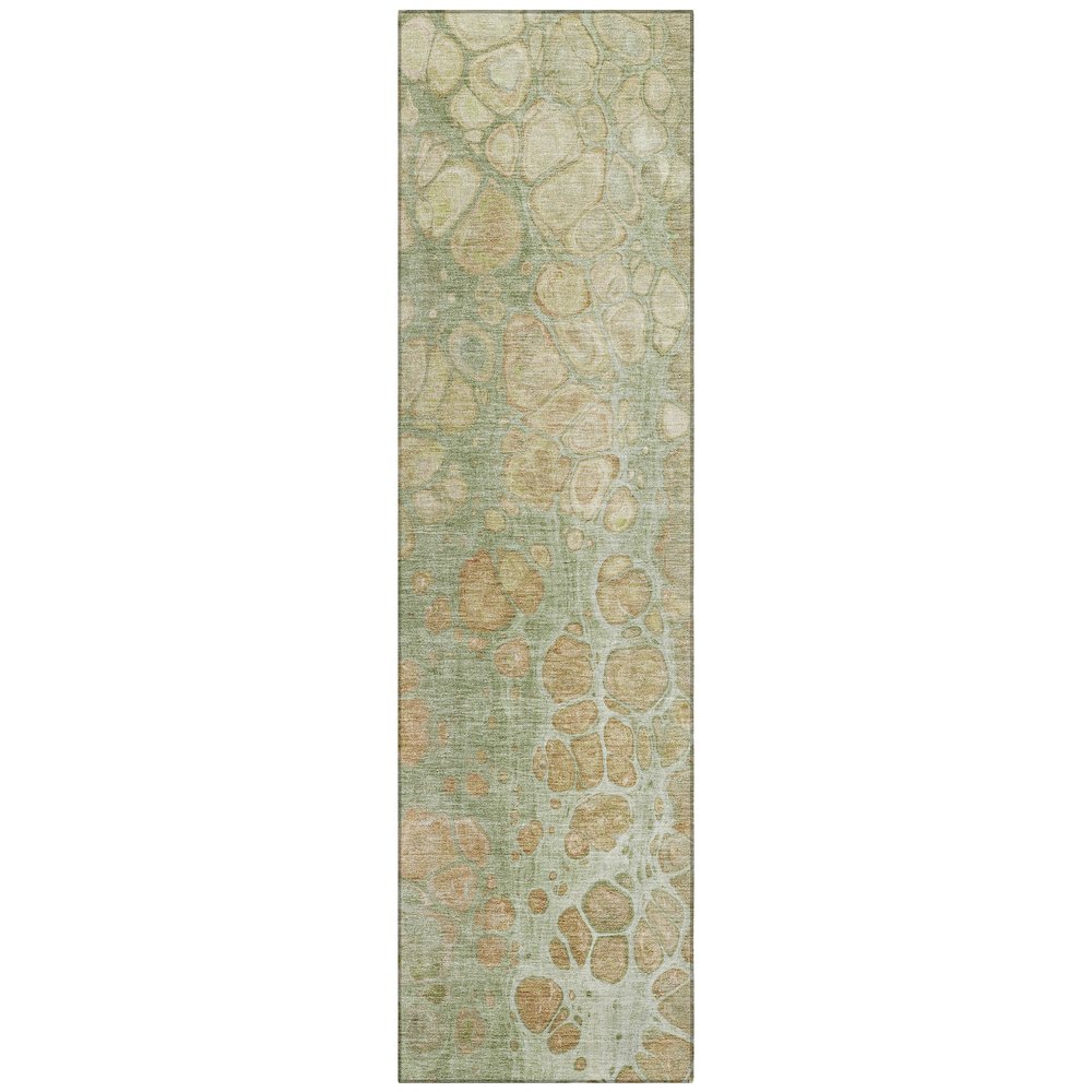 Machine Washable Indoor/Outdoor Chantille Aloe 2'3" x 7'6" Runner Rug. Picture 1