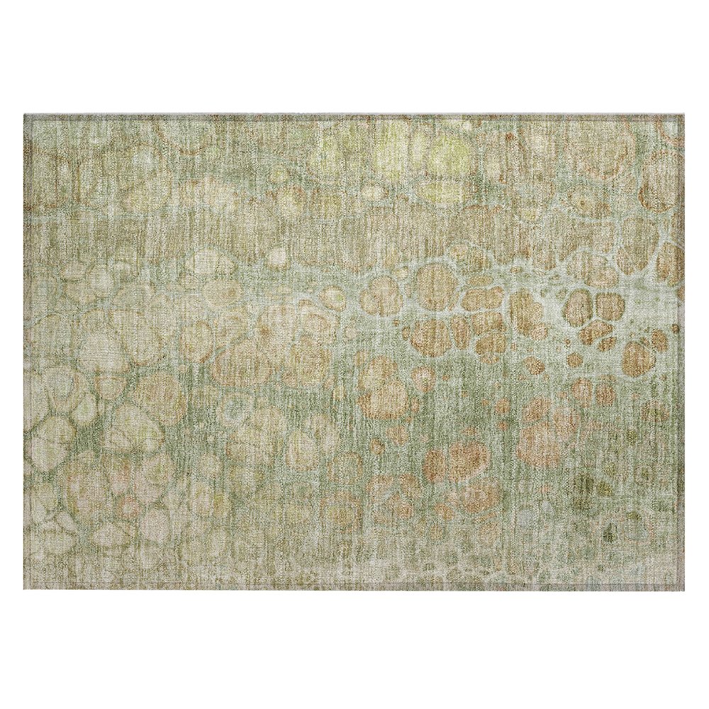 Machine Washable Indoor/Outdoor Chantille Aloe 1'8" x 2'6" Rug. Picture 1