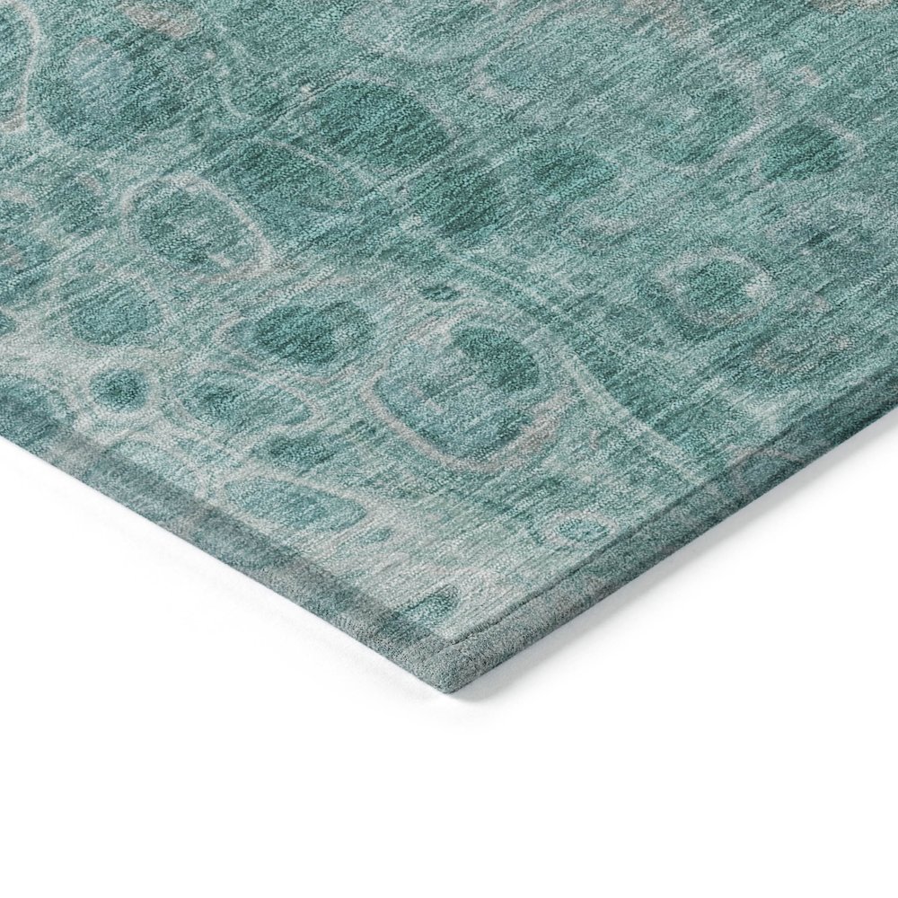 Machine Washable Indoor/Outdoor Chantille Aqua 1'8" x 2'6" Rug. Picture 3