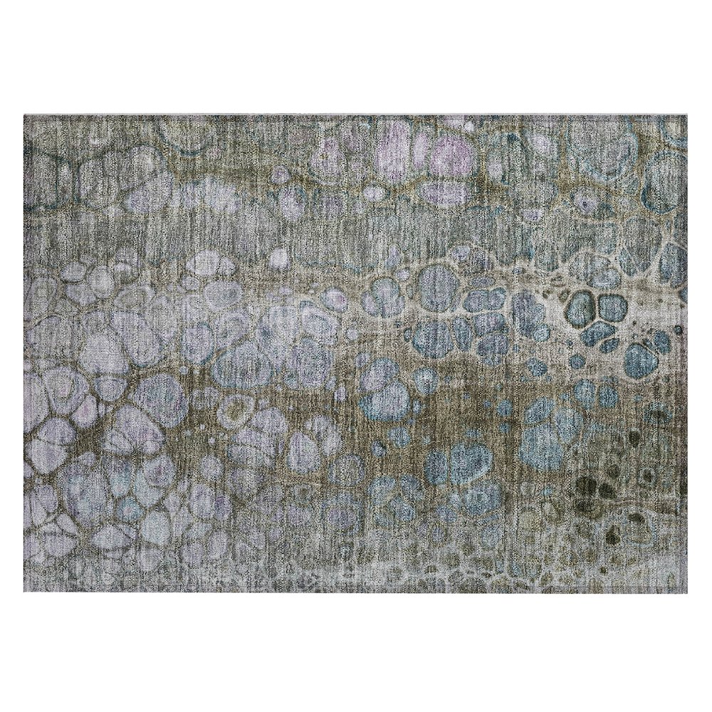 Machine Washable Indoor/Outdoor Chantille Brown 1'8" x 2'6" Rug. Picture 1