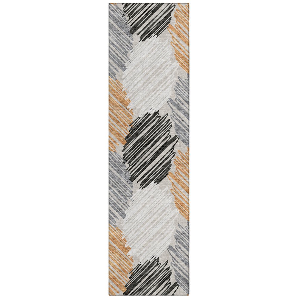 Machine Washable Indoor/Outdoor Chantille Copper 2'3" x 7'6" Runner Rug. Picture 1