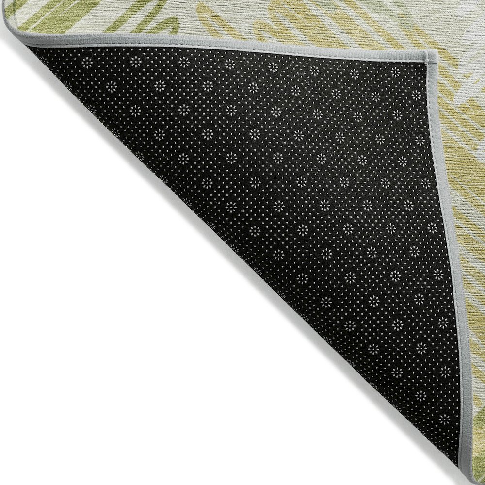 Machine Washable Indoor/Outdoor Chantille Green 1'8" x 2'6" Rug. Picture 2