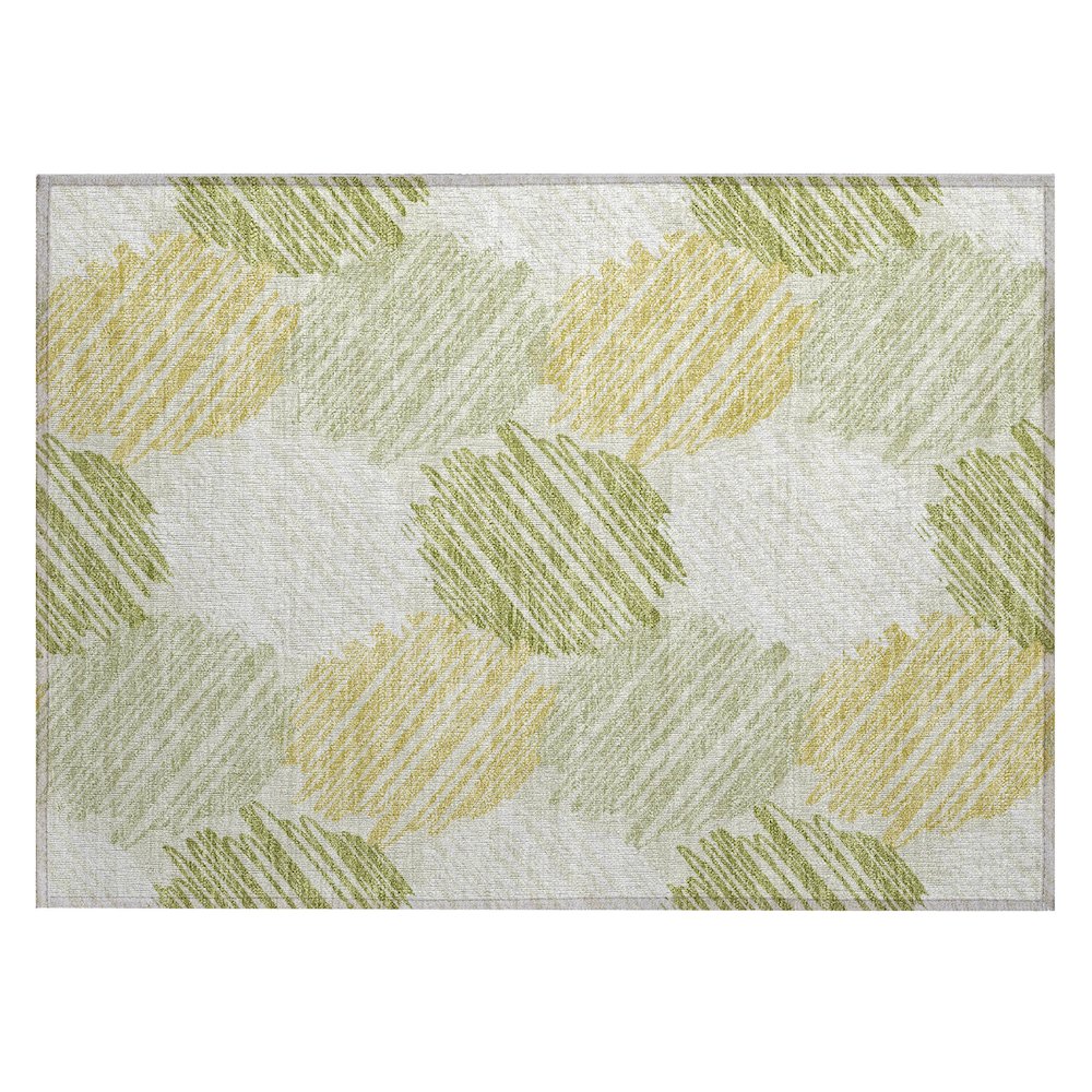 Machine Washable Indoor/Outdoor Chantille Green 1'8" x 2'6" Rug. Picture 1