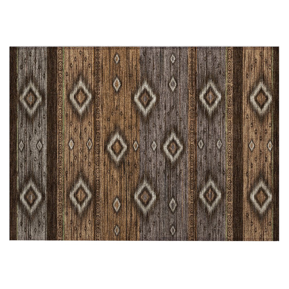 Machine Washable Indoor/Outdoor Chantille Chocolate 1'8" x 2'6" Rug. Picture 1