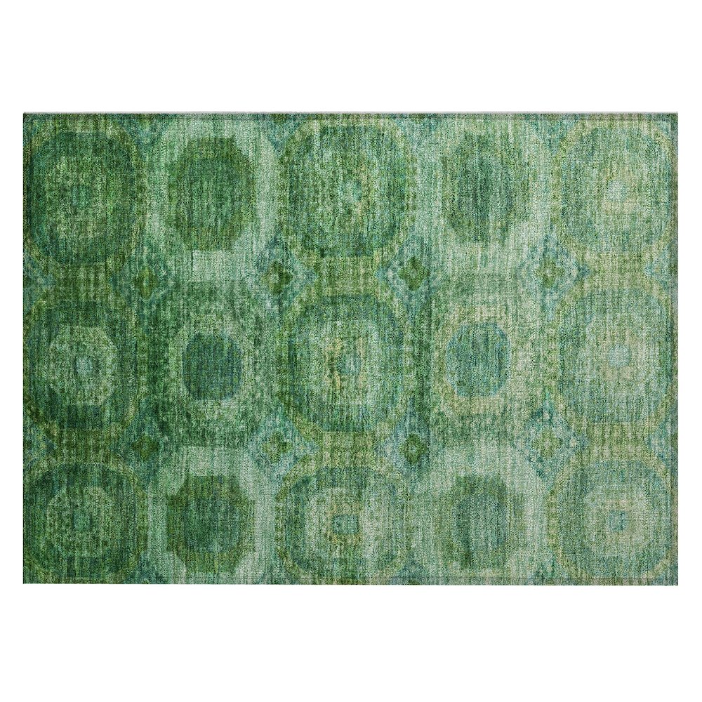 Machine Washable Indoor/Outdoor Chantille Emerald 1'8" x 2'6" Rug. Picture 1