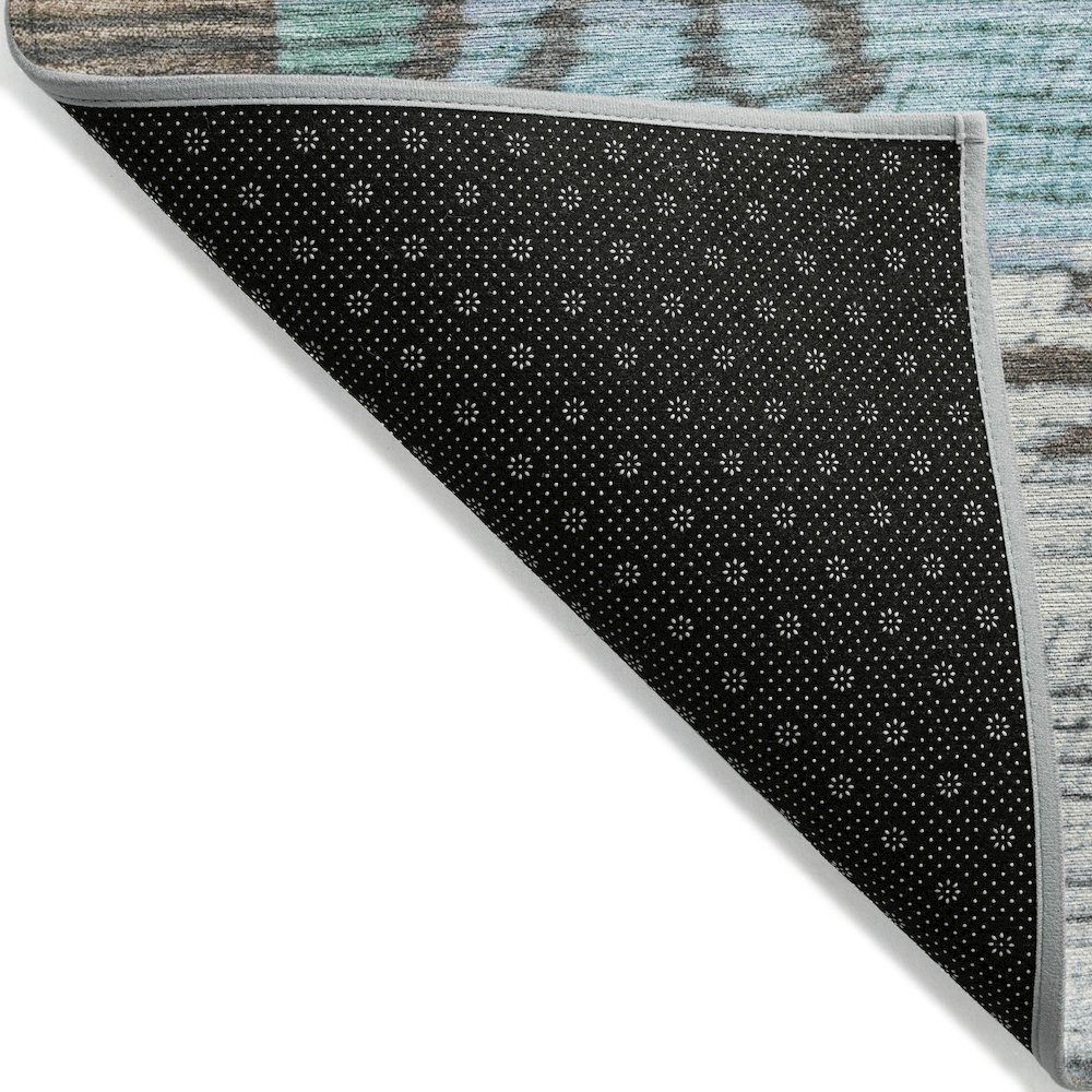 Machine Washable Indoor/Outdoor Chantille Brown 1'8" x 2'6" Rug. Picture 2