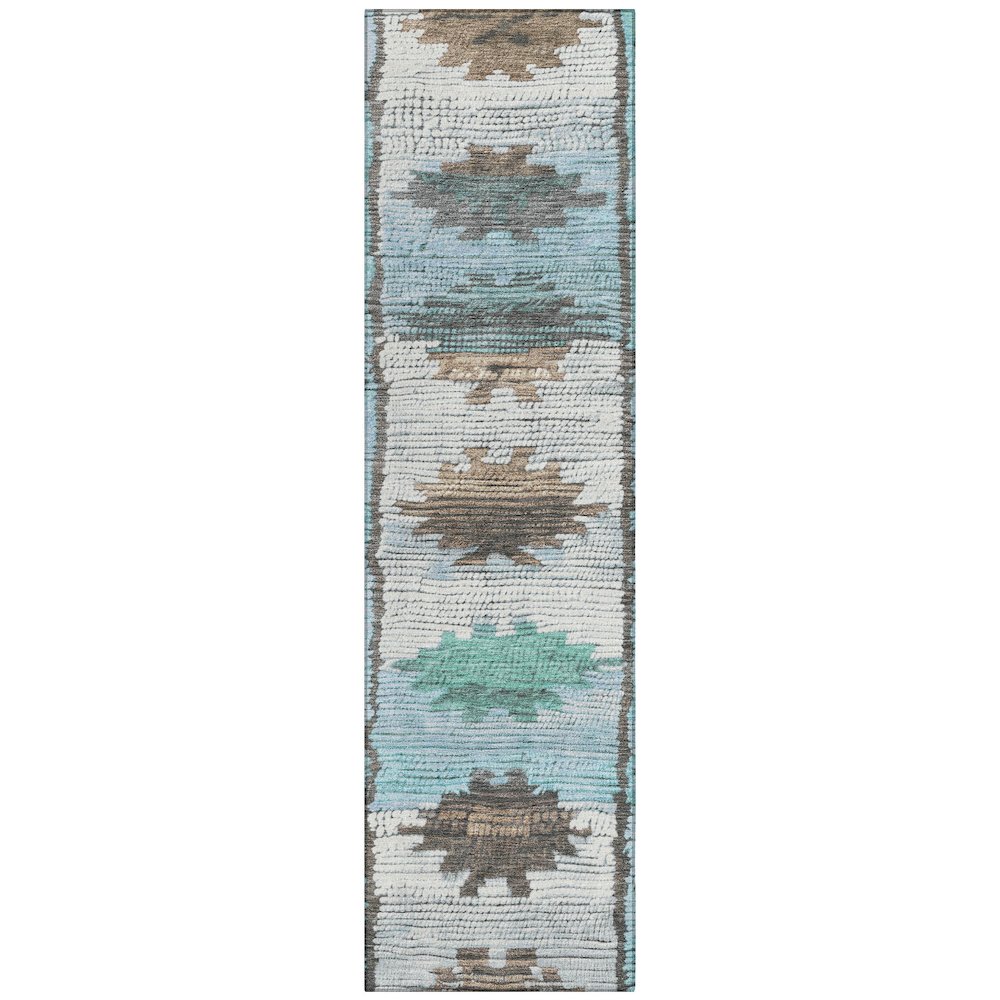 Machine Washable Indoor/Outdoor Chantille Brown 2'3" x 7'6" Runner Rug. Picture 1