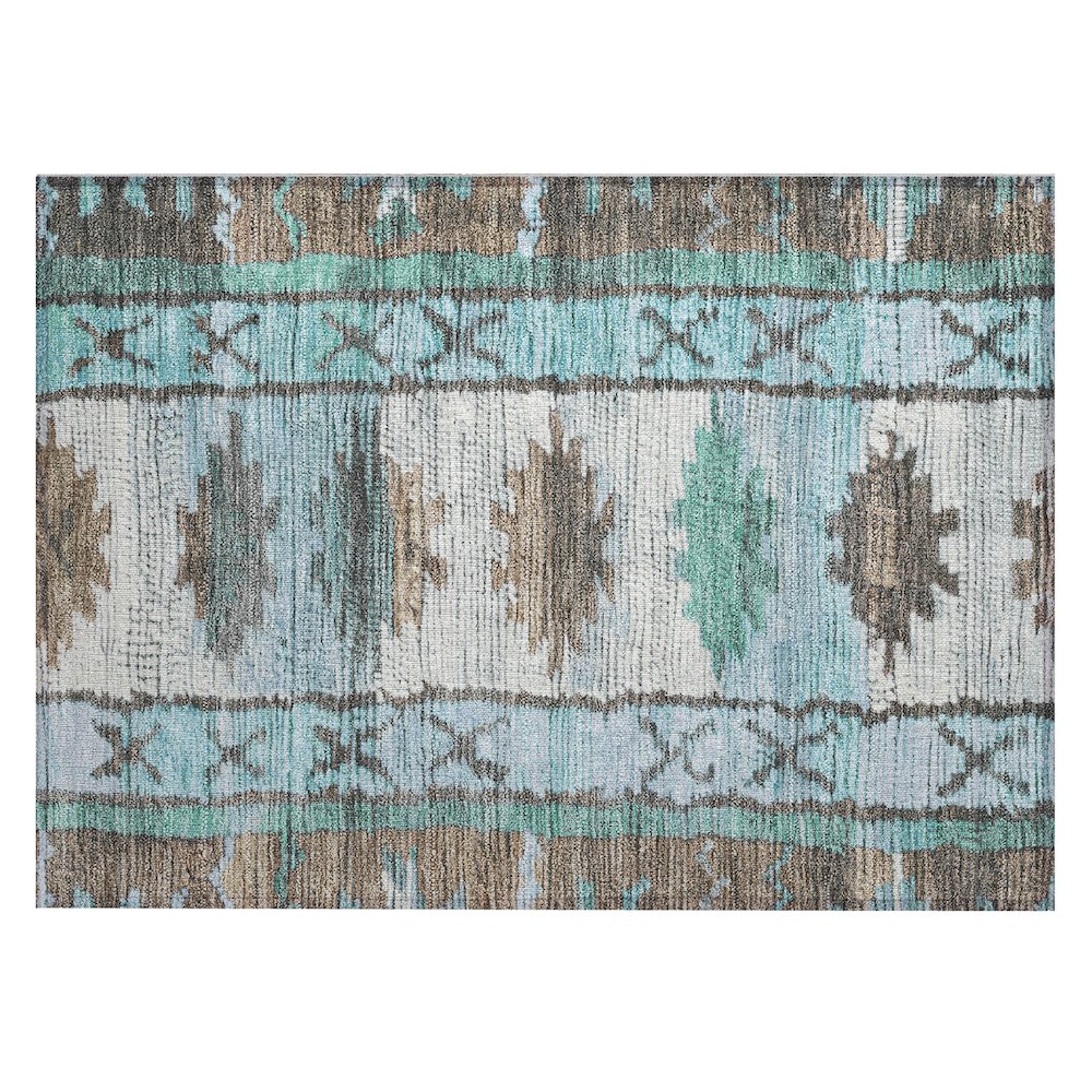 Machine Washable Indoor/Outdoor Chantille Brown 1'8" x 2'6" Rug. Picture 1