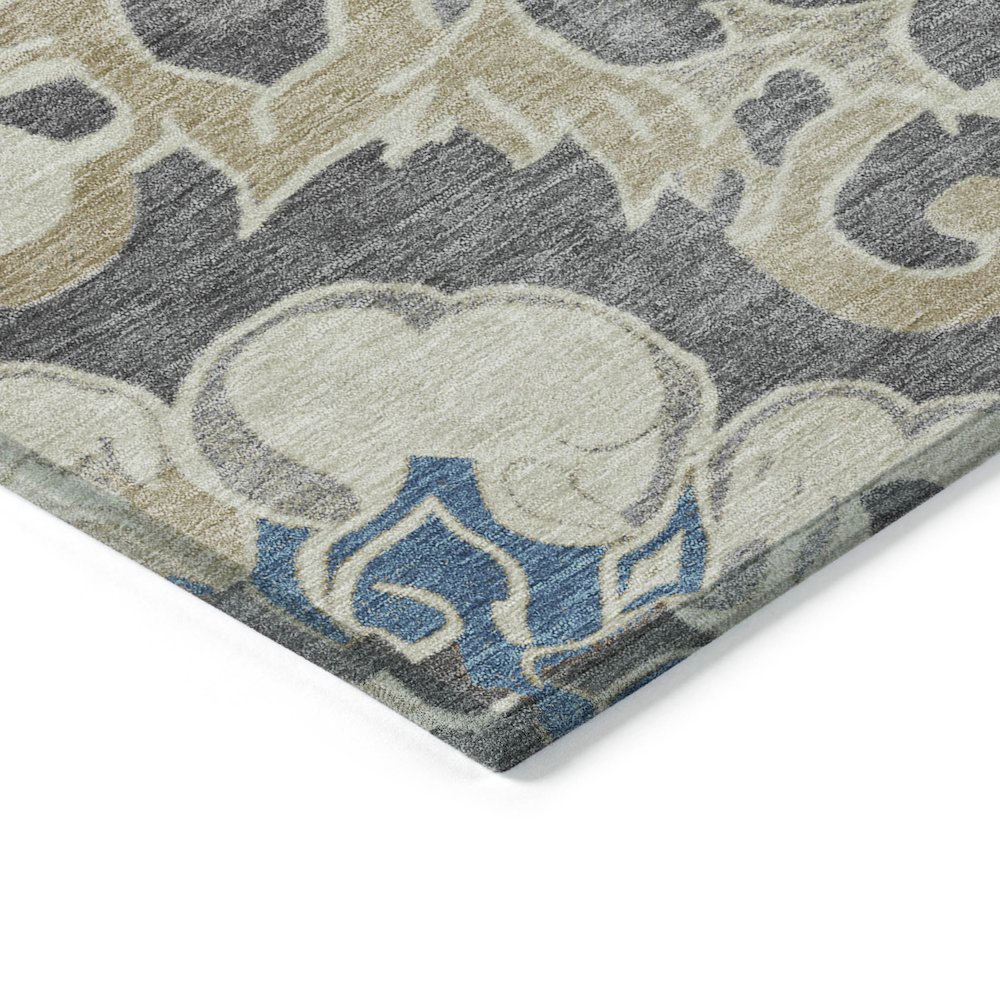 Machine Washable Indoor/Outdoor Chantille Beige 1'8" x 2'6" Rug. Picture 3