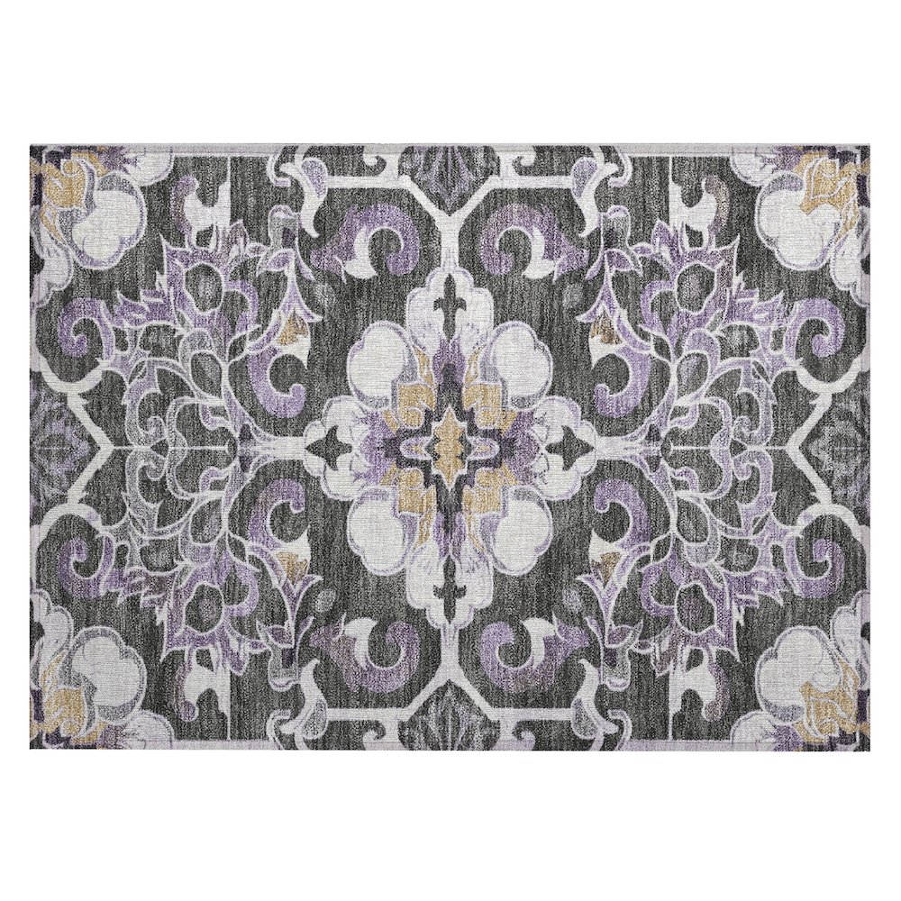 Machine Washable Indoor/Outdoor Chantille Purple 1'8" x 2'6" Rug. Picture 1