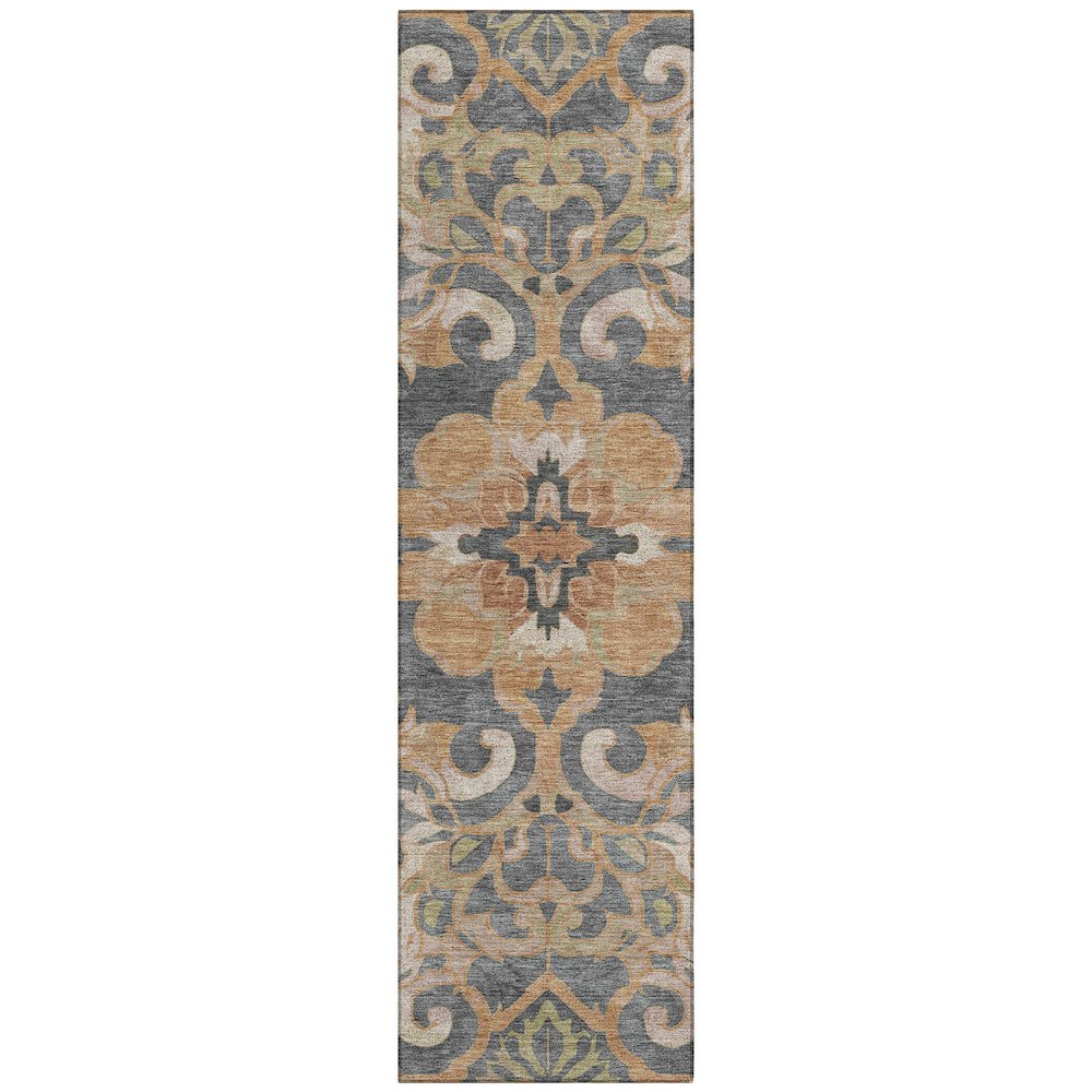 Machine Washable Indoor/Outdoor Chantille Terracotta 2'3" x 7'6" Runner Rug. Picture 1
