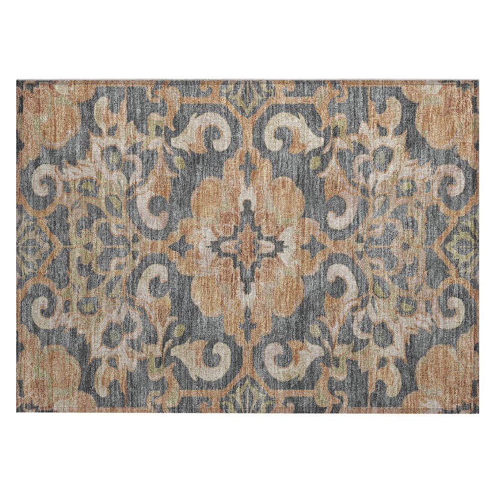 Machine Washable Indoor/Outdoor Chantille Terracotta 1'8" x 2'6" Rug. Picture 1