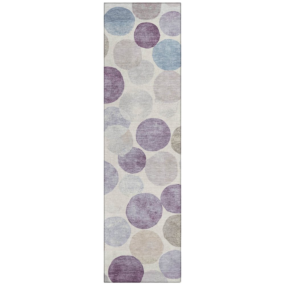 Machine Washable Indoor/Outdoor Chantille Plum 2'3" x 7'6" Runner Rug. Picture 1