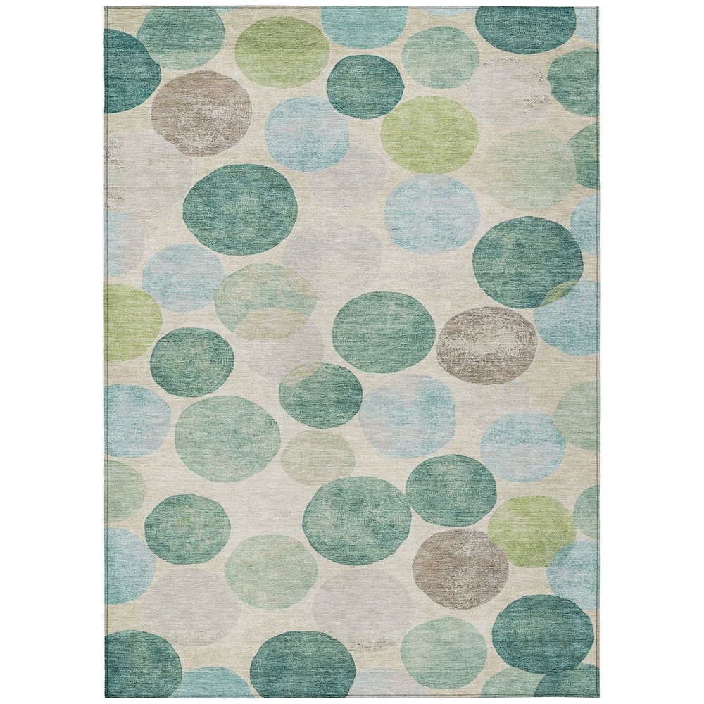 Machine Washable Indoor/Outdoor Chantille Teal 2'6" x 3'10" Rug. Picture 1