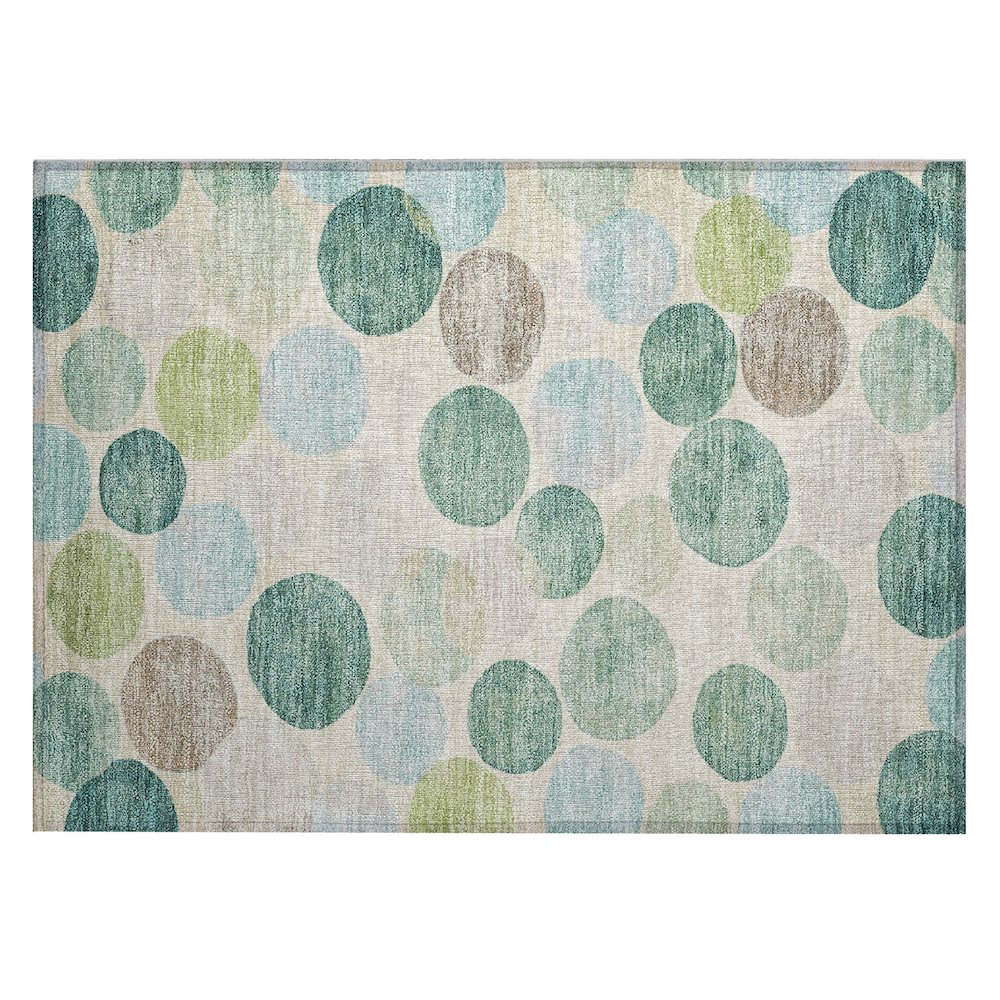 Machine Washable Indoor/Outdoor Chantille Teal 1'8" x 2'6" Rug. Picture 1