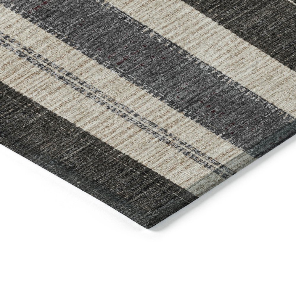 Machine Washable Indoor/Outdoor Chantille Black 1'8" x 2'6" Rug. Picture 3