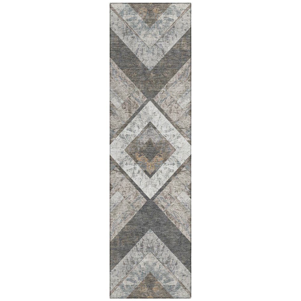 Machine Washable Indoor/Outdoor Chantille Brown 2'3" x 7'6" Runner Rug. Picture 1