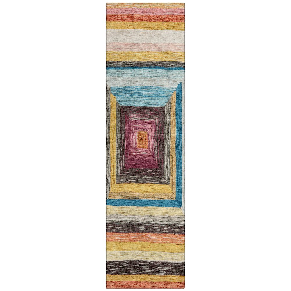 Machine Washable Indoor/Outdoor Chantille Honey 2'3" x 7'6" Runner Rug. Picture 1