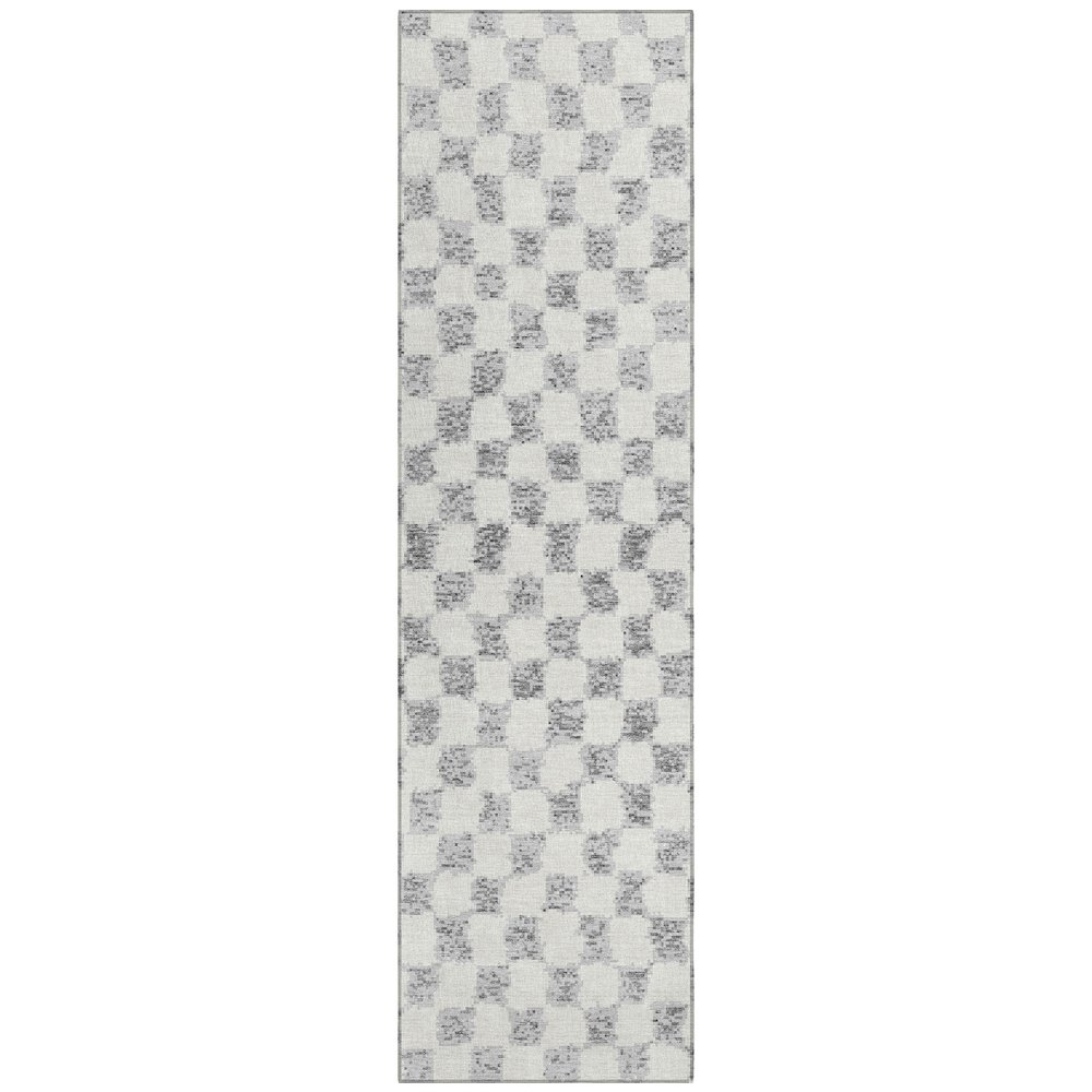 Machine Washable Indoor/Outdoor Chantille Gray 2'3" x 7'6" Runner Rug. Picture 1