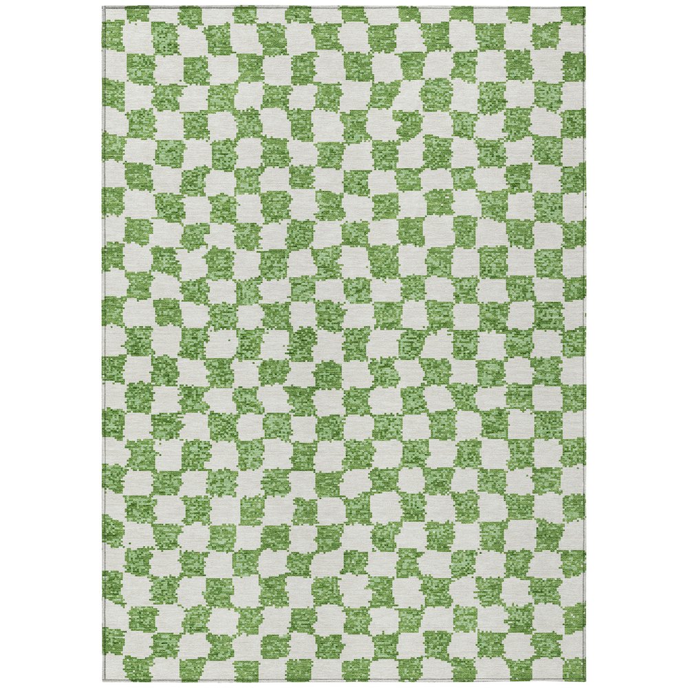 Machine Washable Indoor/Outdoor Chantille Green 2'6" x 3'10" Rug. Picture 1