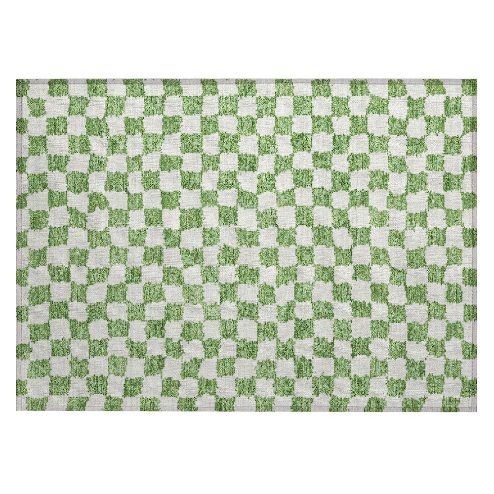 Machine Washable Indoor/Outdoor Chantille Green 1'8" x 2'6" Rug. Picture 1