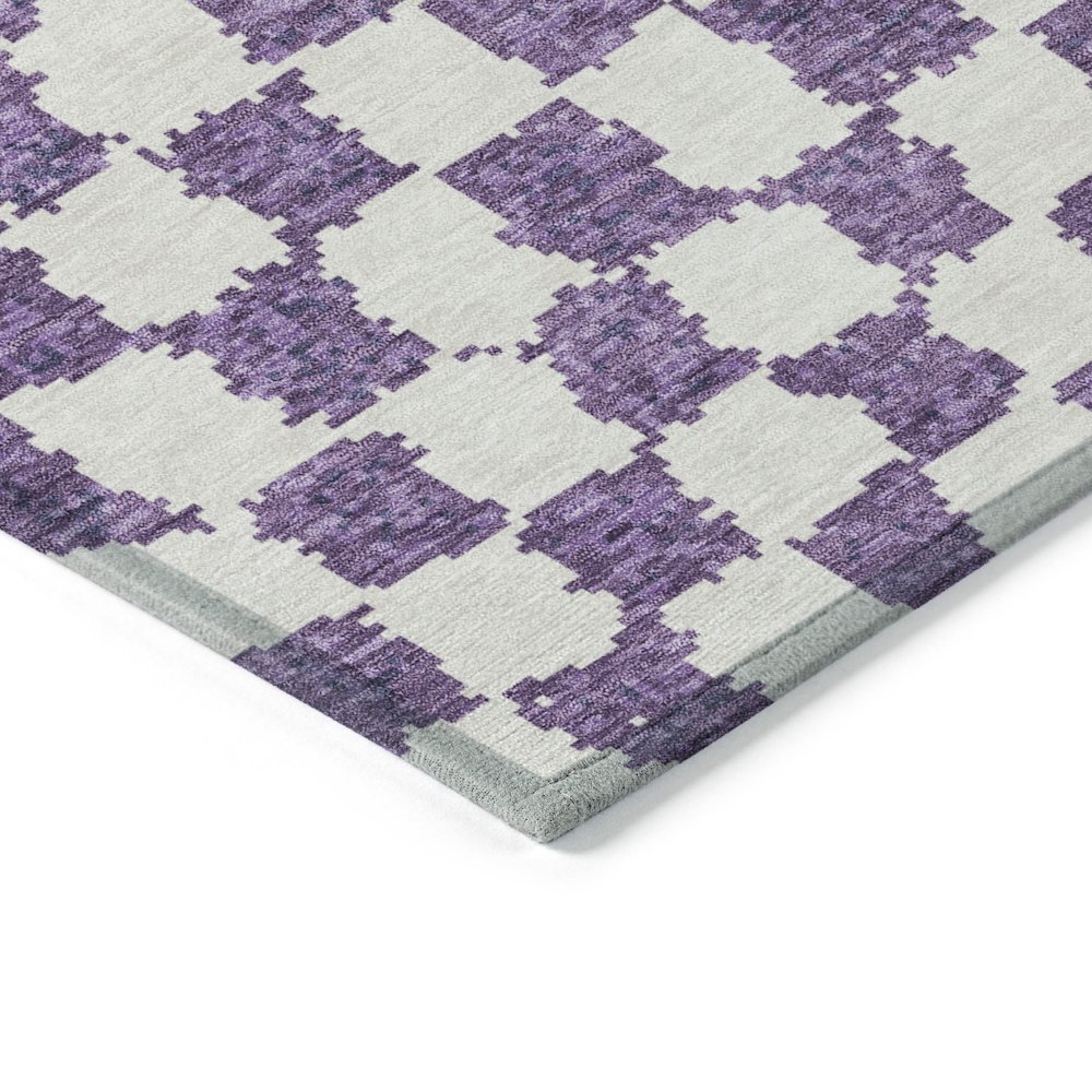 Machine Washable Indoor/Outdoor Chantille Purple 1'8" x 2'6" Rug. Picture 3