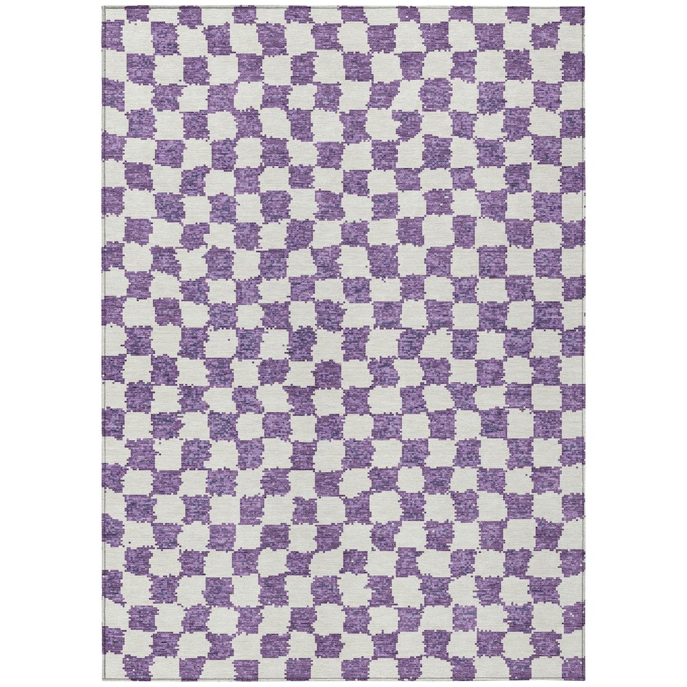 Machine Washable Indoor/Outdoor Chantille Purple 2'6" x 3'10" Rug. Picture 1