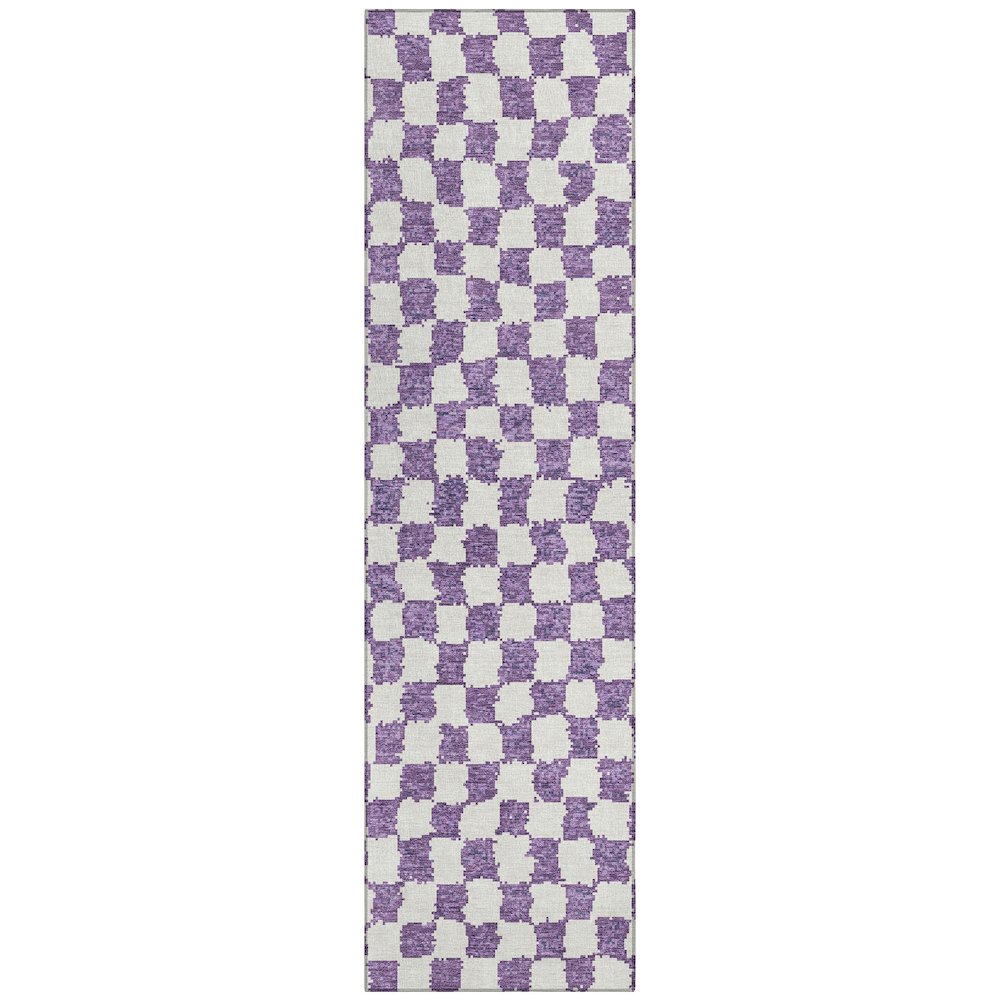 Machine Washable Indoor/Outdoor Chantille Purple 2'3" x 7'6" Runner Rug. Picture 1