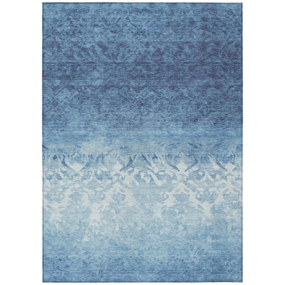 Machine Washable Indoor/Outdoor Chantille Denim 2'6" x 3'10" Rug. Picture 1