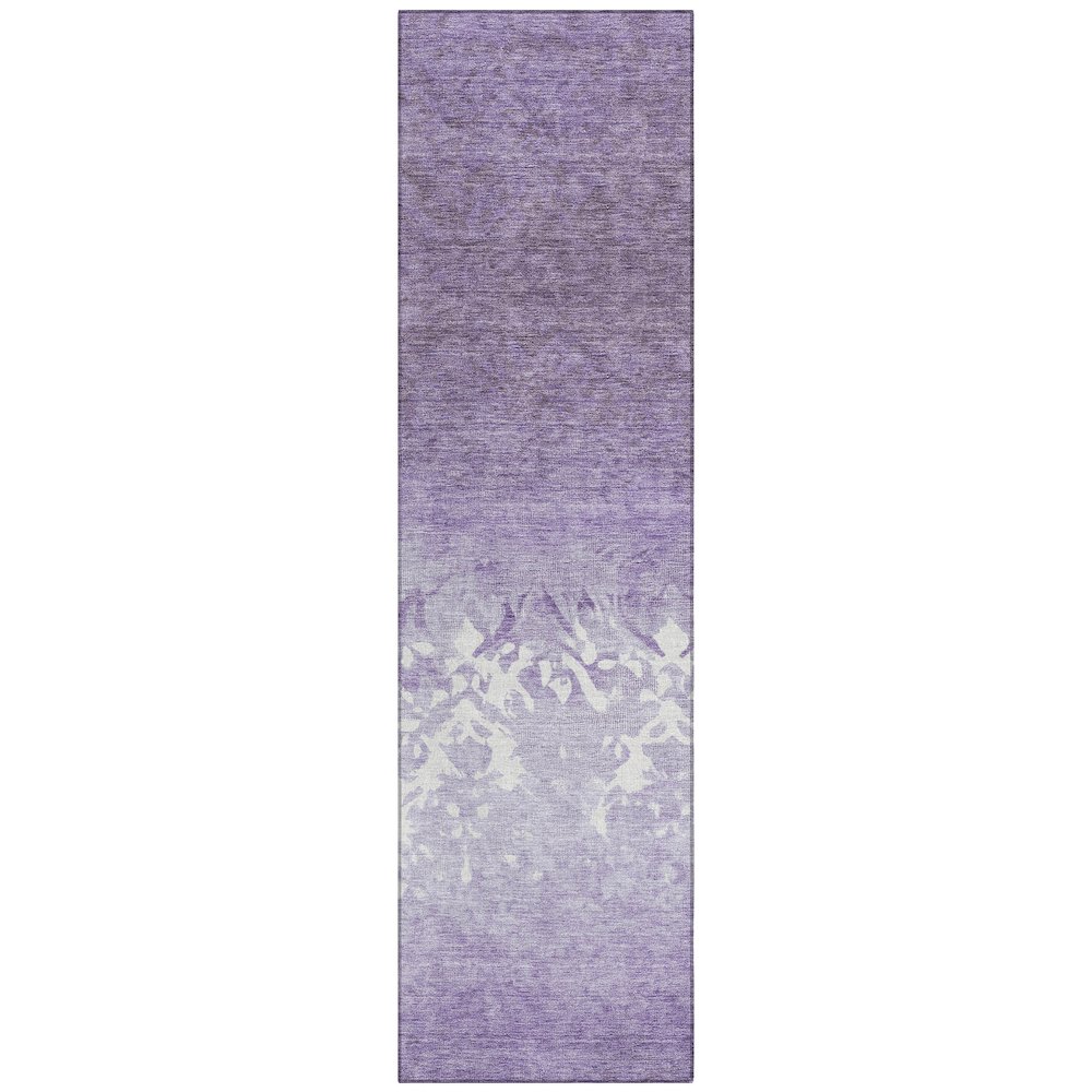 Machine Washable Indoor/Outdoor Chantille Purple 2'3" x 7'6" Runner Rug. Picture 1